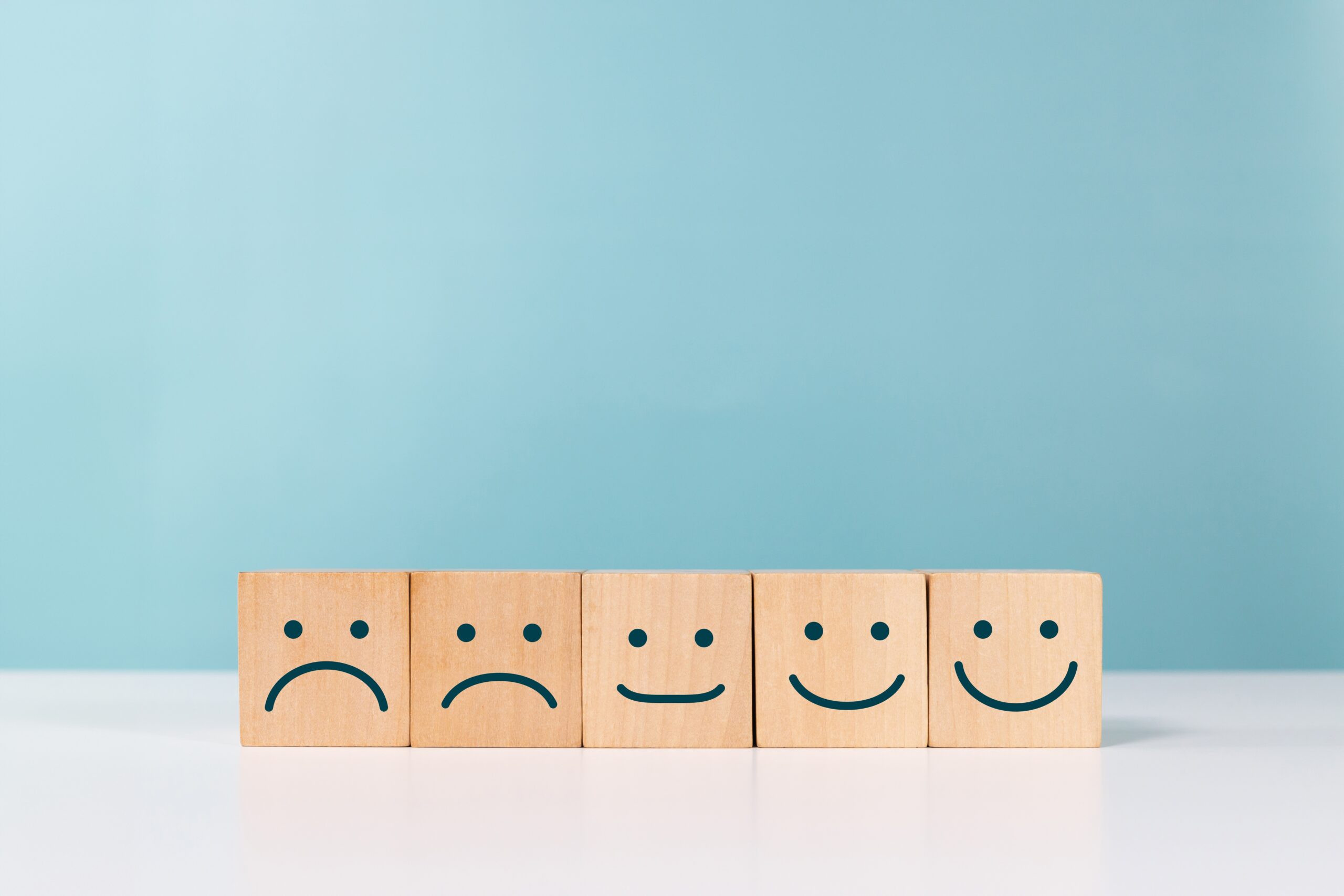 Service,Rating,,Feedback,,Winner,And,Satisfaction,Concept.,Wooden,Cube,With