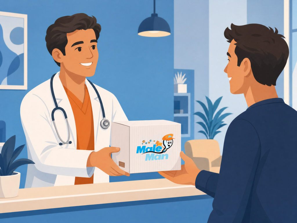 Step 2 Doctor handing kit at visit